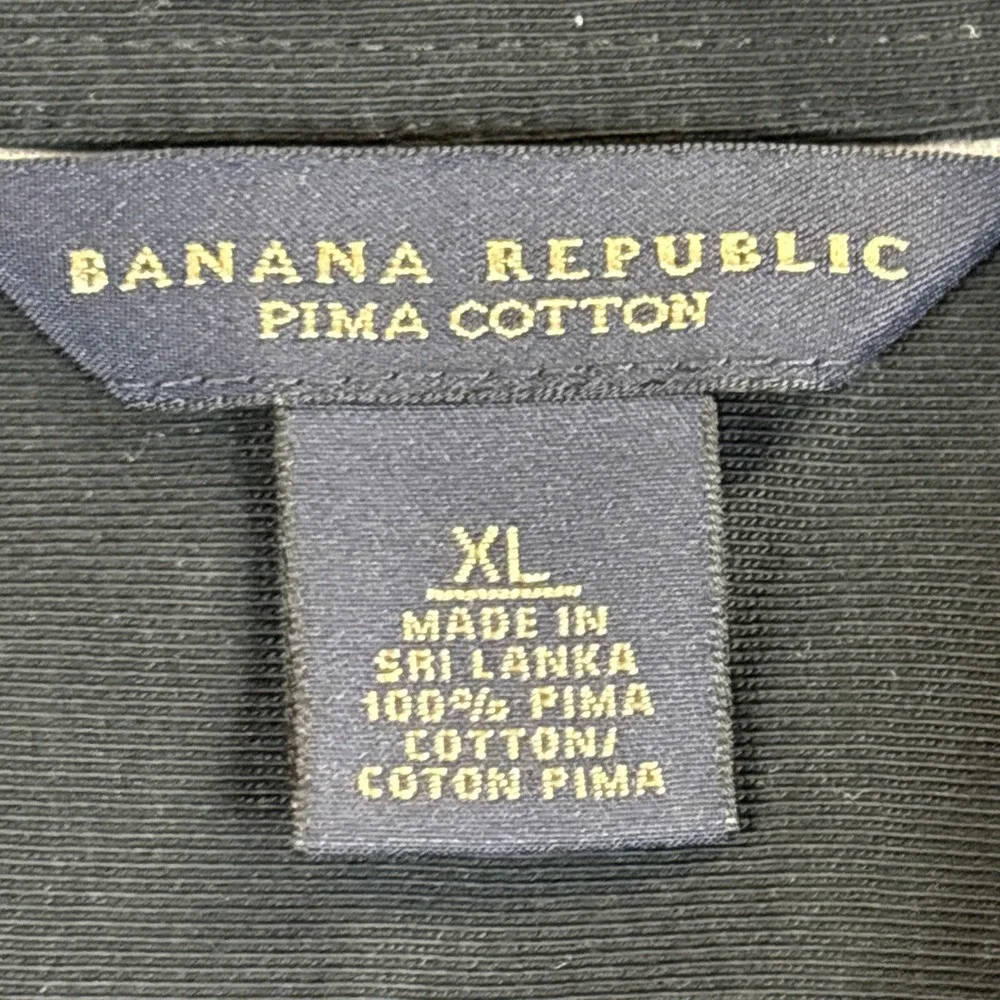 Banana Republic Men Pima Cotton Long Sleeve Button-Down Shirt Black Size XL
